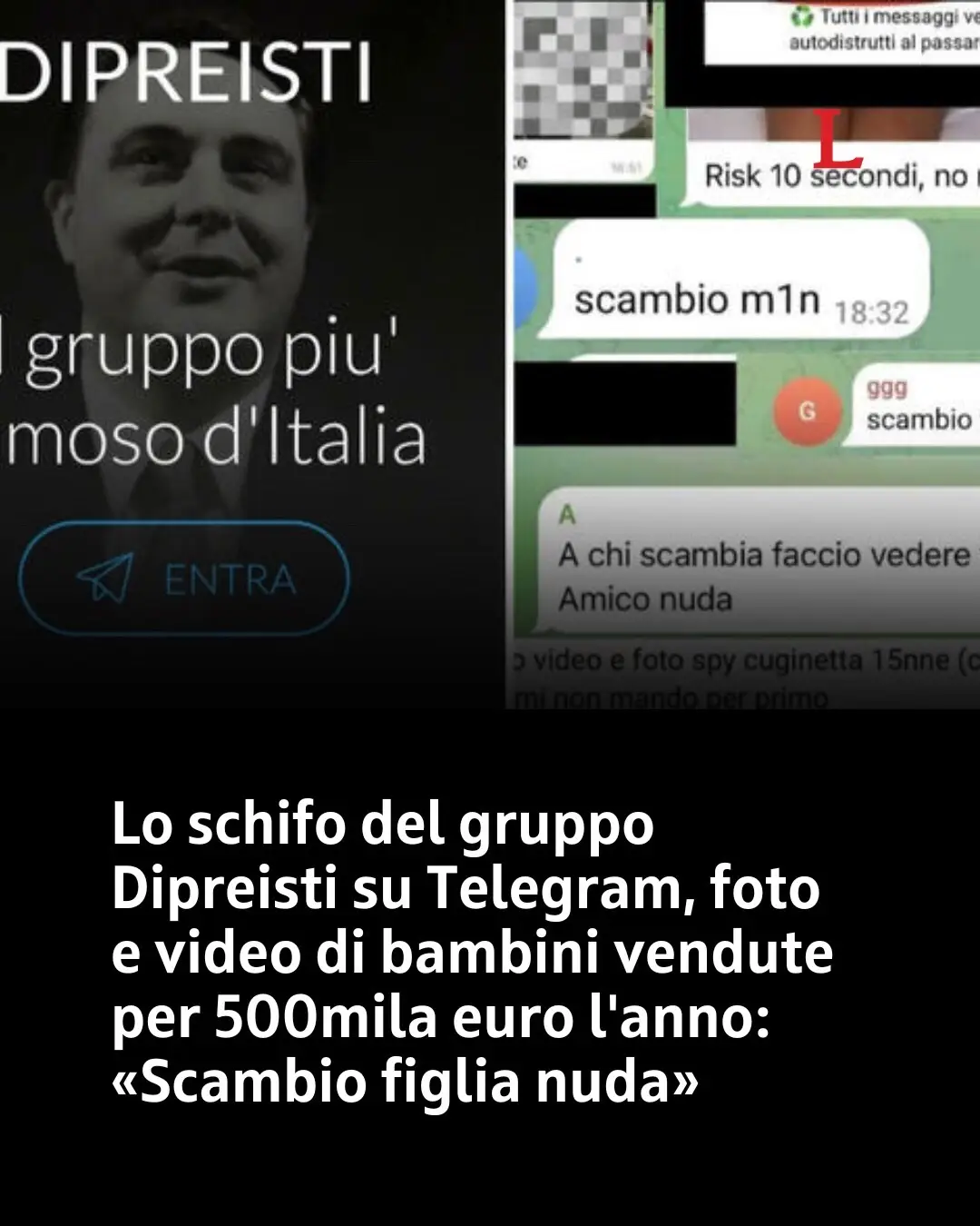 Dopo il caso Phica e il gruppo #MiaMoglie, spunta un'altra chat in cui viene condiviso materiale illecito. Stavolta, anche ped*p0rn*grafic0. Si tratta del gruppo Telegram #Dipreisti, il cui nome fa eco all’ex avvocato #AndreaDiprè, creato su Telegram nei primi mesi del 2019 da alcuni amministratori di altre chat, come La Bibbia o Ragazze live, in cui venivano condivisi materiali di natura ses**ale non consensuale. Lo scopo degli admin, molti dei quali under 30, era quello di riuscire a monetizzare i contenuti: nella chat vengono inviati soltanto un accenno delle foto e dei video in possesso, in quanto l’intero materiale poi viene condiviso privatamente soltanto quando la persona interessata accetta l’acquisto. In pochi mesi sono riusciti a fatturare circa 40mila euro, fino ad arrivare a un ricavato annuale di almeno 500mila euro che viene spartito successivamente.   👉🏻 Link in bio #Leggo