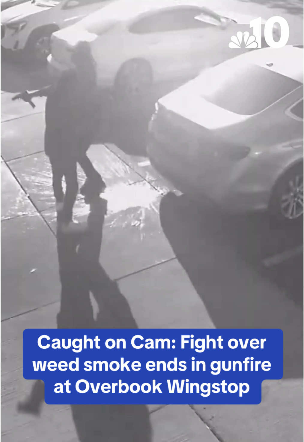 Law enforcement officials have released surveillance footage in the hopes of tracking down two men after, police said, an employee at a Wingstop in Philly's Overbrook neighborhood was injured in a shooting. Though the video claims the incident happened on 