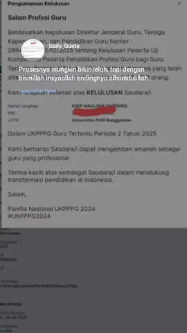 Hasil Kelulusan PPG Bagi Guru Tertentu Sudah Bisa Di Cek Semangat Untuk semuanya awali dengan bismillah akhiri dengan Alhamdulillah #kelulusan2025 #ppg #unirow #guru #sertifikasi #fyppppppppppppppppppppppp 
