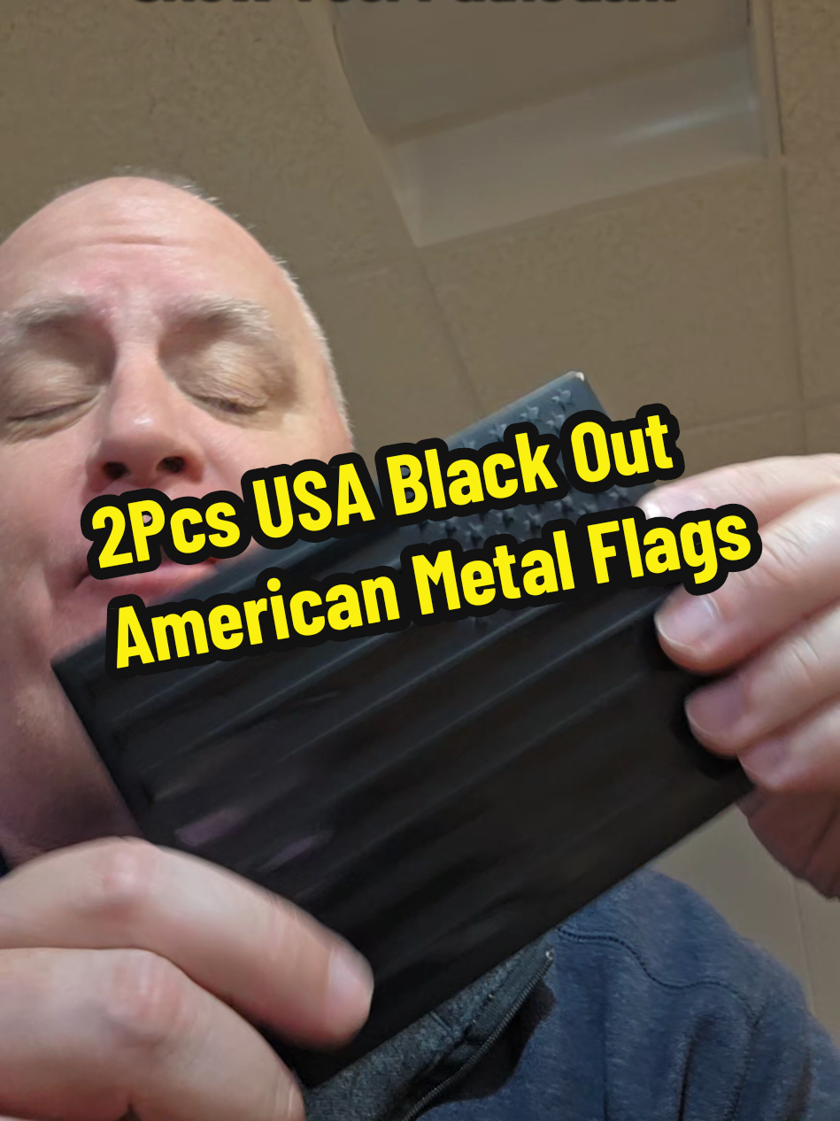 2Pcs USA American Metal Flag 