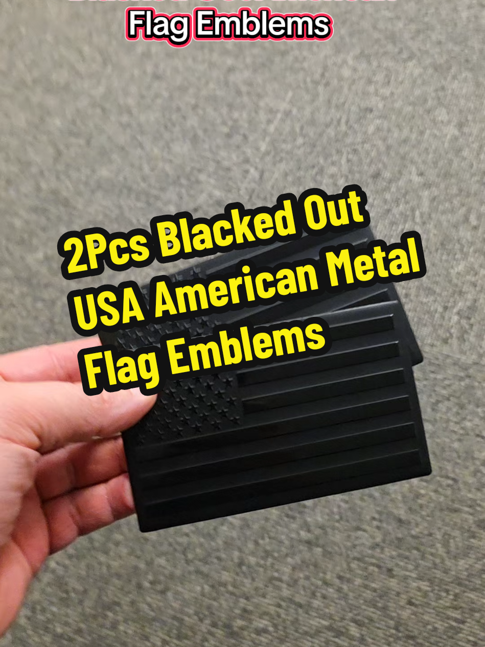 2Pcs USA American Metal Flag  Blacked Out American Flag Emblems For Your Vehicles 