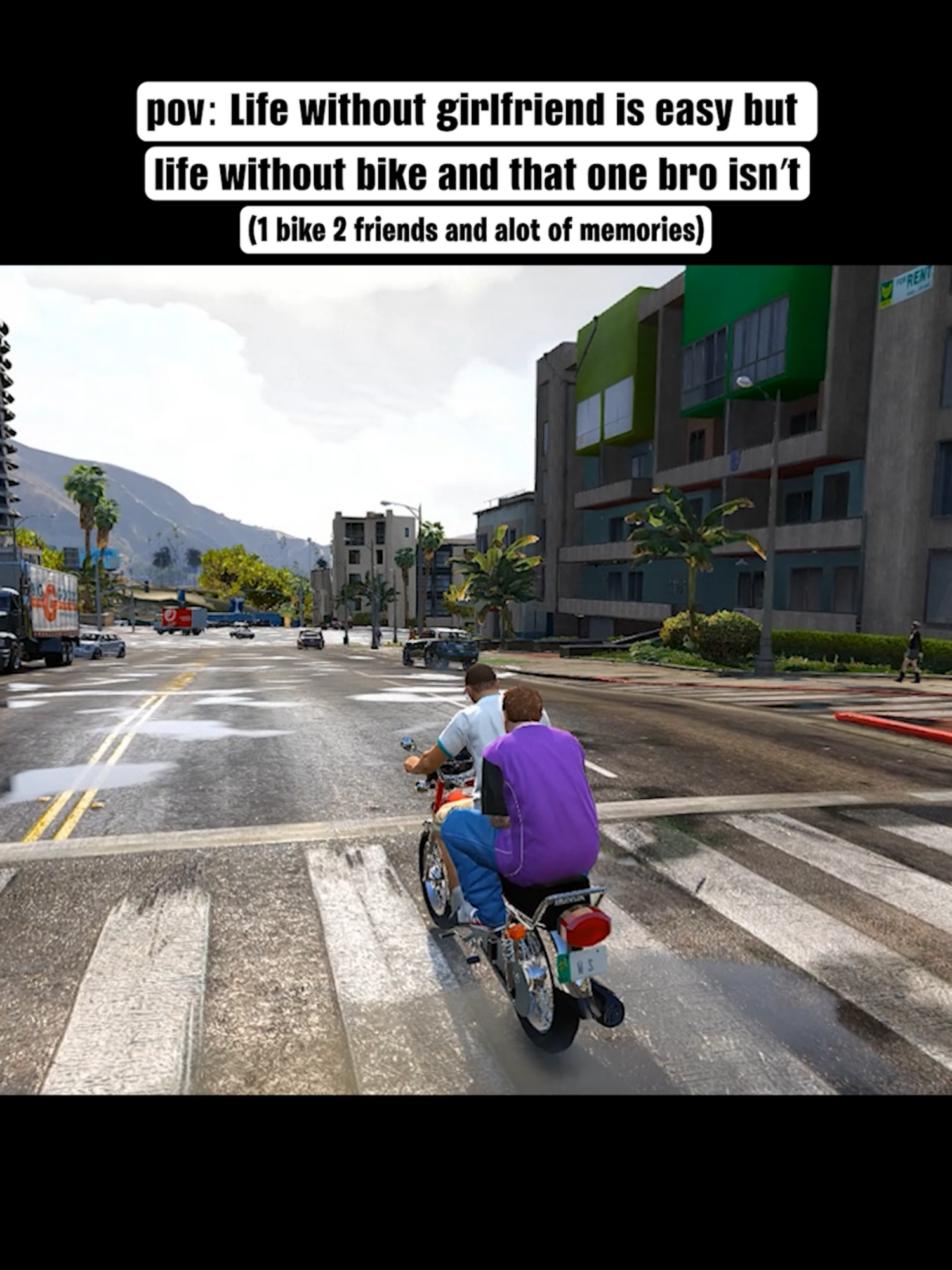 1 bike 2 friends❤ #fyp #viral #funny #grantheftauto5 #memes