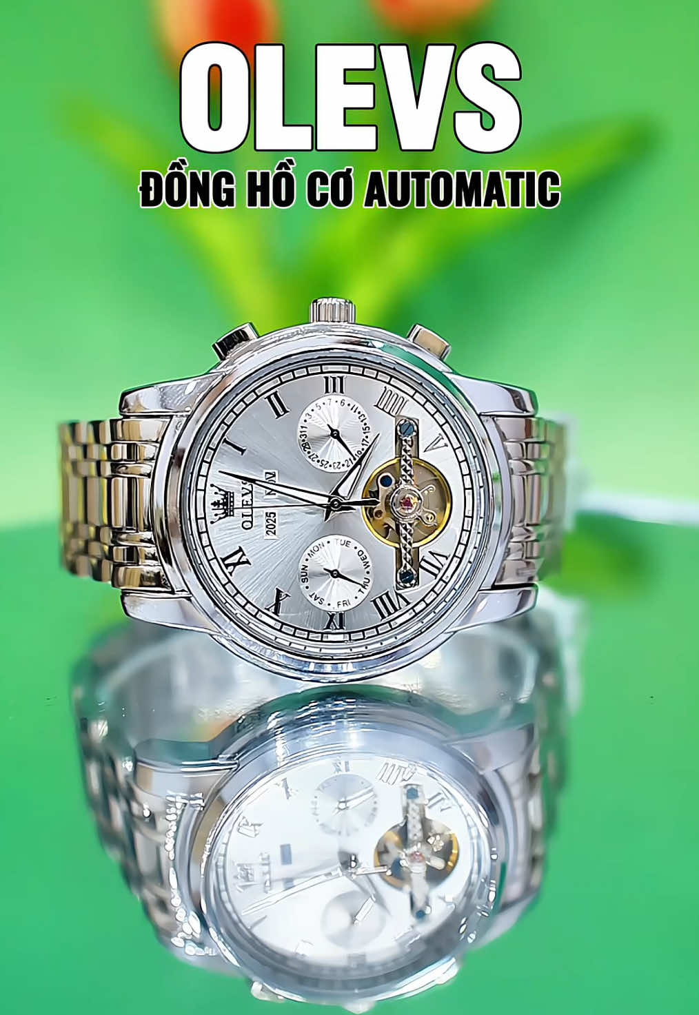 Đồng hồ cơ tự động Olves #donghonam #donghoco#olevs#watch24h #sale  