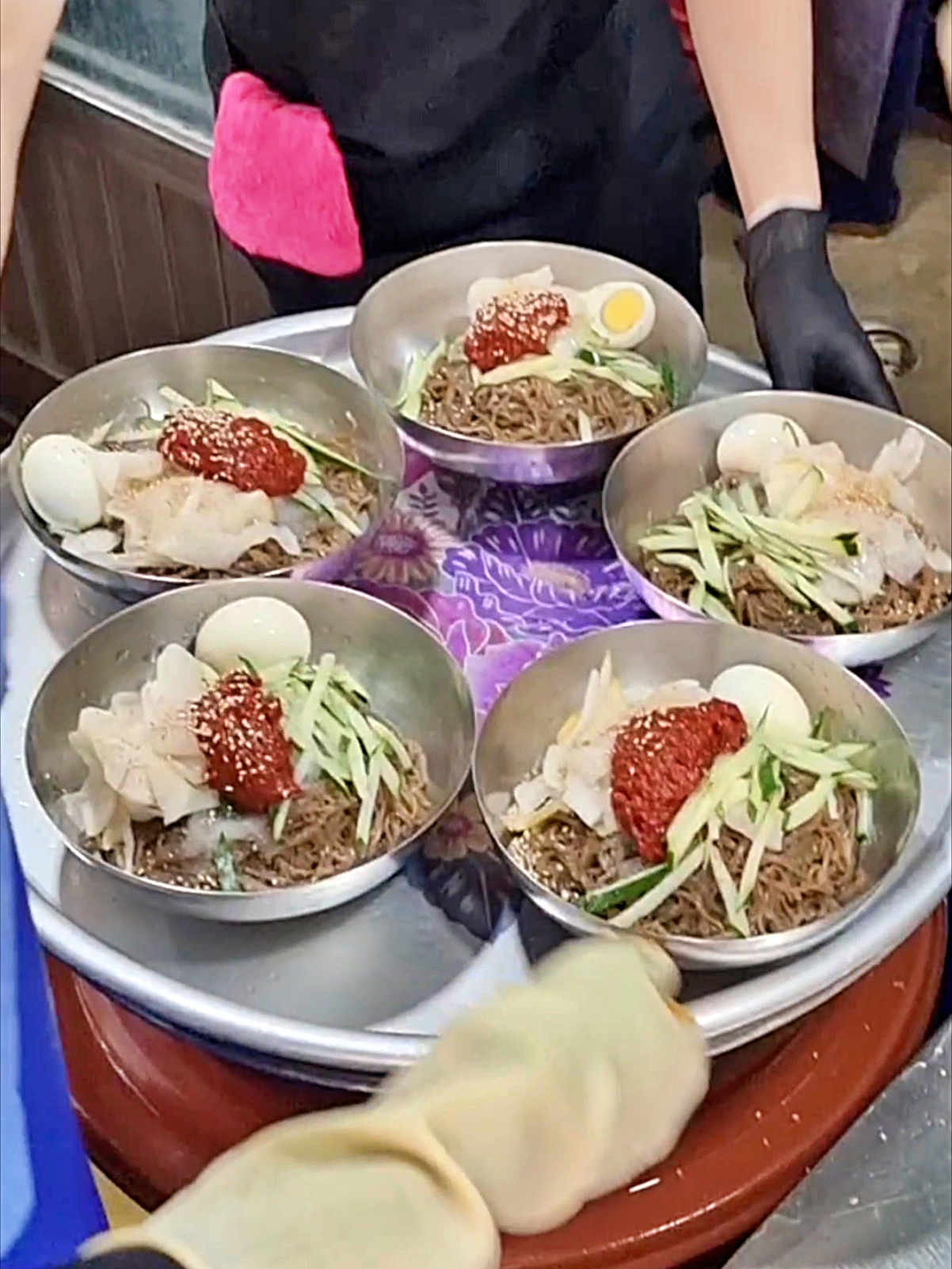Korean Spicy Challenge! 🌶️ Would You Try This Bibim Naengmyeon? 😅🇰🇷 Location :  51 Wangsan-ro 37-gil, Dongdaemun-gu, Seoul #korea #spicy #naengmyeon #fypviral