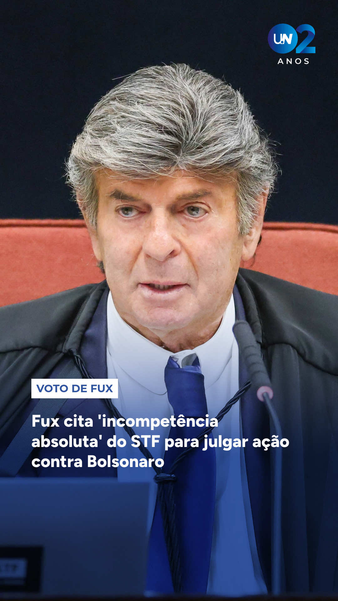 No início de seu voto, o ministro Luiz Fux já votou para considerar que o STF não deveria estar julgando a trama golpista, porque a acusação não trata de pessoas que têm foro especial na corte. 