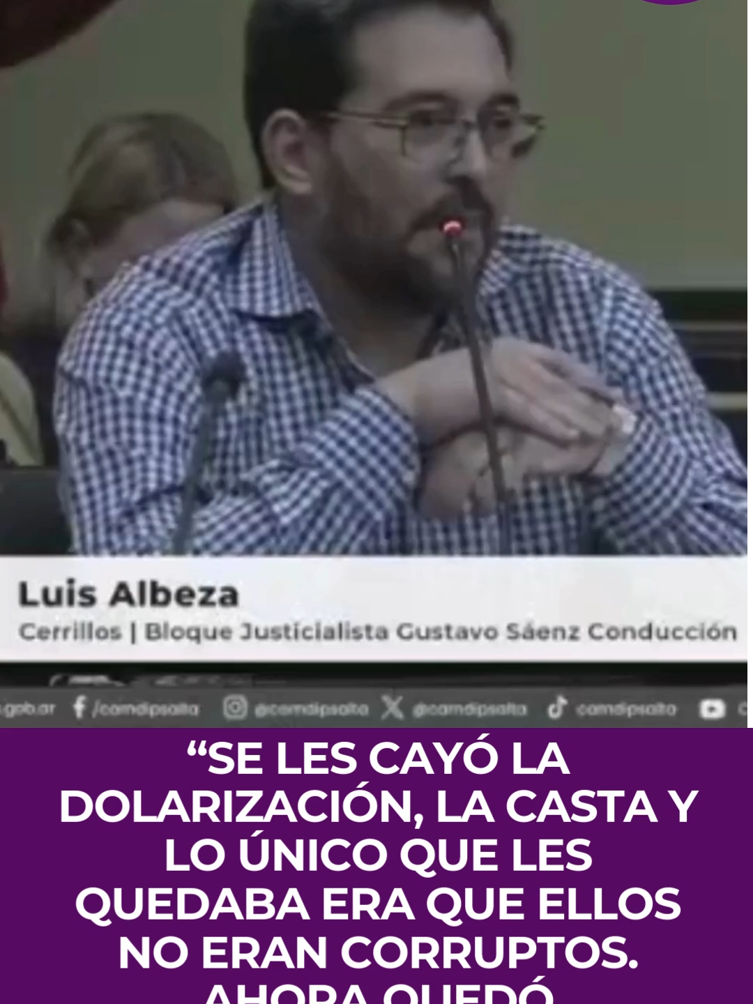 “SE LES CAYÓ LA DOLARIZACIÓN, LA CASTA Y LO ÚNICO QUE LES QUEDABA ERA QUE ELLOS NO ERAN CORRUPTOS. AHORA QUEDÓ DEMOSTRADO QUE TAMBIÉN LO SON” Sin dudas, el gobierno de Javier Milei está en la mira por los últimos hechos de público conocimiento que involucran unas supuestas coimas de Karina Milei. El diputado Luis Albeza en su exposición en la Cámara aseguró que los de la Libertad Avanza están nerviosos porque saben que su derrota fue contundente. “La gente le dijo que no a todo lo que vinieron haciendo. Ajuste en las universidades, en obras, en salud. Ya se le cayeron todas sus propuestas de campañas. Lo único que les quedaba era que ellos no eran corruptos y ahora quedó demostrado que si lo son”, recalcó Albeza. #luisalbeza  #javiermilei  #elecciones2025