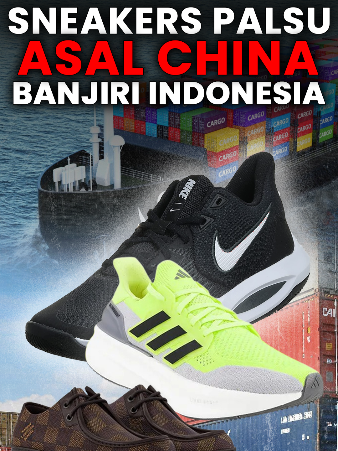 SNEAKERS PALSU ASAL CHINA BANJIRI INDONESIA Perusahaan jasa pengiriman barang impor di Jakarta menyediakan sebuah layanan ‘impor porongan’ untuk ‘mempersilakan’ sepatu kets atau sneakers palsu buatan Cina masuk ke Indonesian Praktik tersebut diungkap dalam laporan Harian Kompas. Dalam laporan tersebut, disebutkan bahwa impor borongan yang dimaksud terindikasi melanggar aturan pajak impor yang semestinya dibayarkan. Salah satu rekomendasi perusahaan jasa pengiriman barang impor untuk mengirim sneakers palsu dari Cina ke Indonesia yang murah dan aman bernama Blueray Cargo. Perusahaan ini direkomendasikan oleh mantan pemain palsu buatan Cina Richard. #sneakers #thrifting #adidas #nike #louisvuitton #sepatukw #barangpalsu #produkchina #impor #kwsuper #sepatumurah #beacukai #cargo #penyelundupan #newbalance #forumkeadilan #madilog