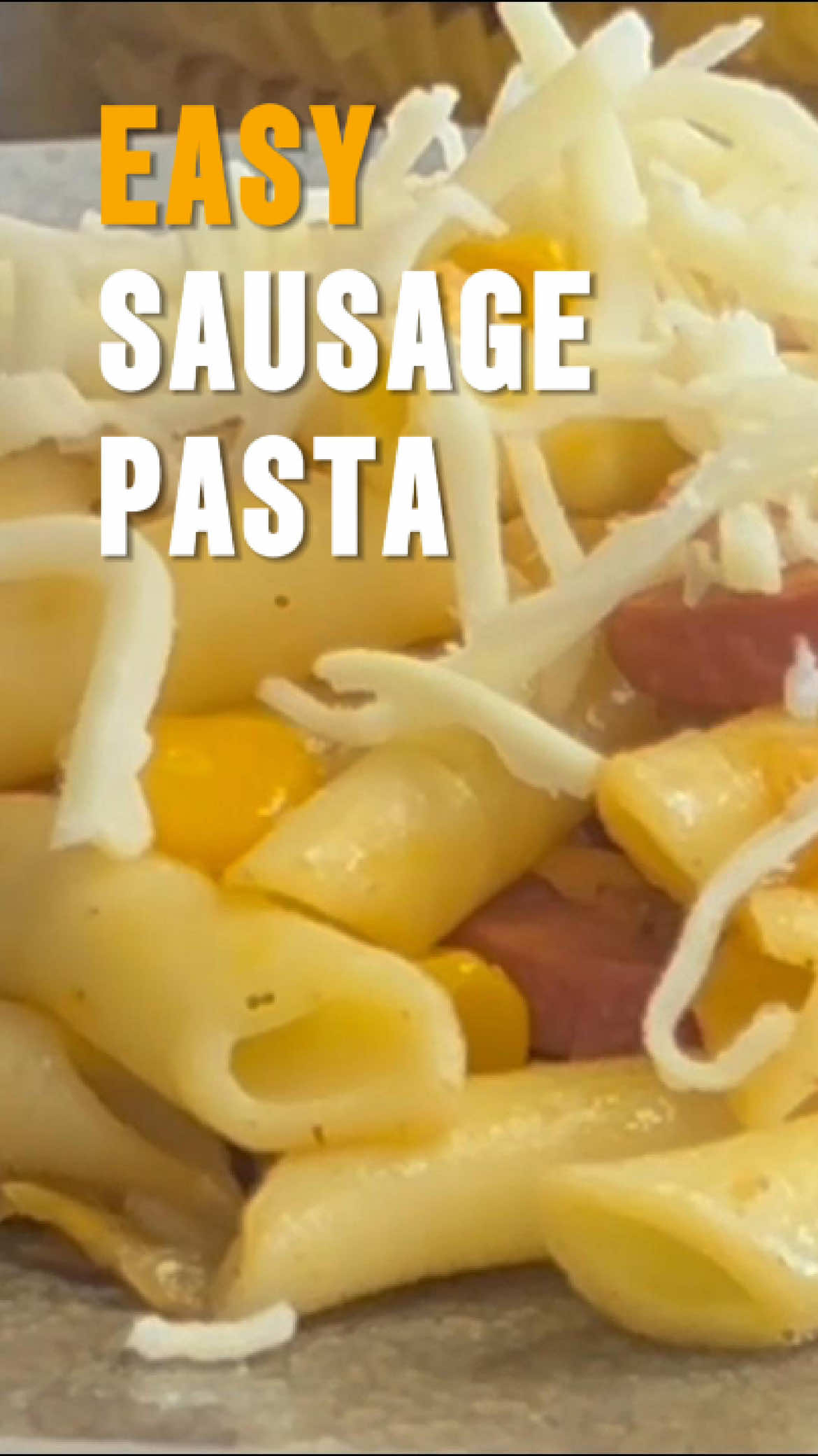 Easy Sausage Pasta! #pasta #pastarecipe #EasyRecipe #dinner #pastatiktok             Full recipe on YouTube. Link in bio!                              Ingredients: 250 g pasta 200 g cooked chicken sausages 1 onion 140 g corn 1 garlic clove 50 ml pasta water 20 g butter Olive oil Salt Pepper Paprika Mozzarella Enjoy your meal!