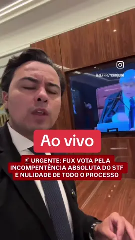 Fux está votando pela incompetência do STF para processar e julgar a farsa da trama golpista. Está votando para ANULAR TODO O PROCESSO! Considerou a incompetência absoluta da 1ª Turma. #supremo #julgamento #bolsonaro 