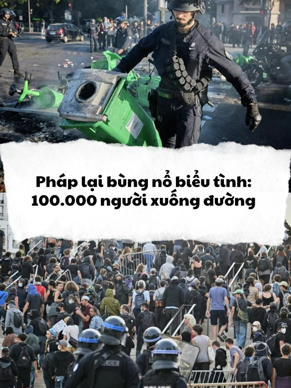 Pháp lại bùng nổ biểu tình  #chaonews #phap #bieutinh 