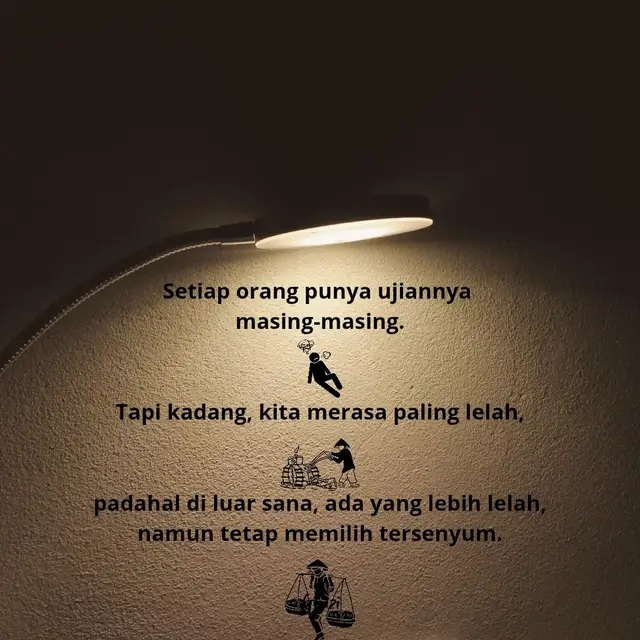 Setiap orang punya ujiannya masing- masing. Tapi kadang, kita merasa paling lelah, padahal di luar sana, ada yang lebih lelah, namun tetap memilih tersenyum. #quotesislam #dakwah_islam #katakata #fypシ #bismillahfyp 