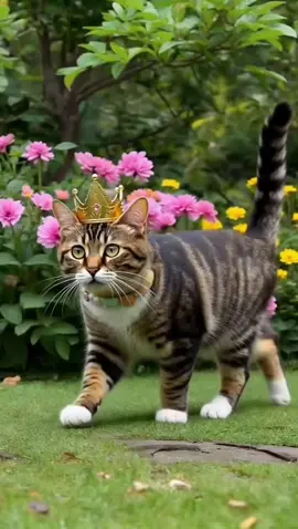 Di taman yang indah, kucing raja berjalan anggun. Tiba-tiba matanya terpaku pada seekor kucing cantik di antara bunga. Seketika hatinya bergetar.. ia salah tingkah 😱 #CatLoveStory #KingCat #CuteCats #CatRomance #FYP