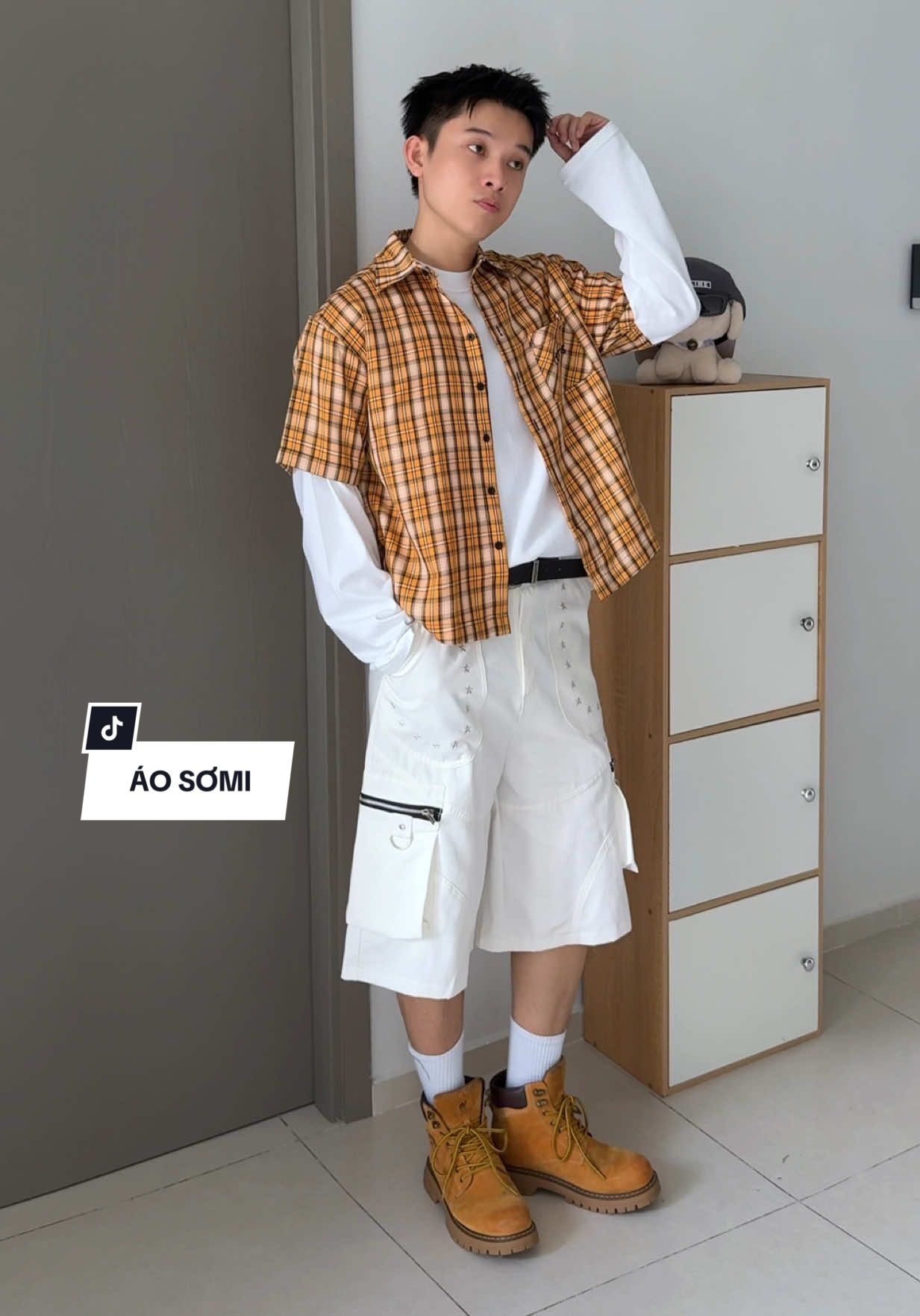 Áo sơmi caro ngắn tay ĐEN STUDIO 👏 #goclamdep #outfit #aosomicaro #aosomingantay #iamloc1108 