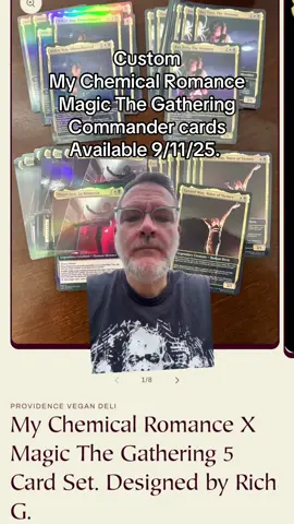 My chemical romance Commander set available 9/11/25. Please help spread the word! #mychemicalromance #mychemicalromancetiktok #magicthegatheringcards #magicthegathering #greenscreen 