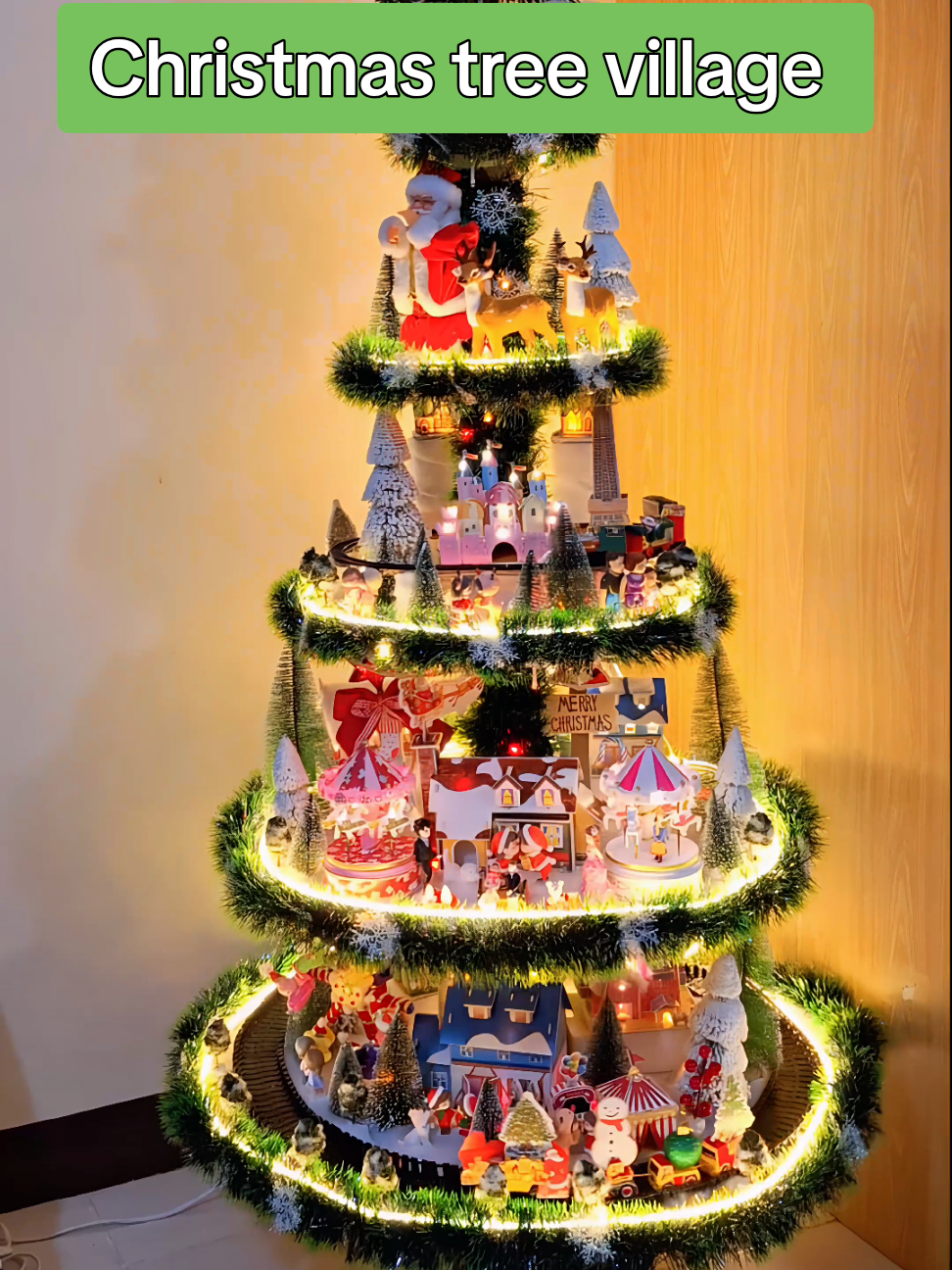 DIY CHRISTMAS TREE VILLAGE 🎄  #christmastree #christmasvillage #christmas #christmas2025 #diychristmastree 
