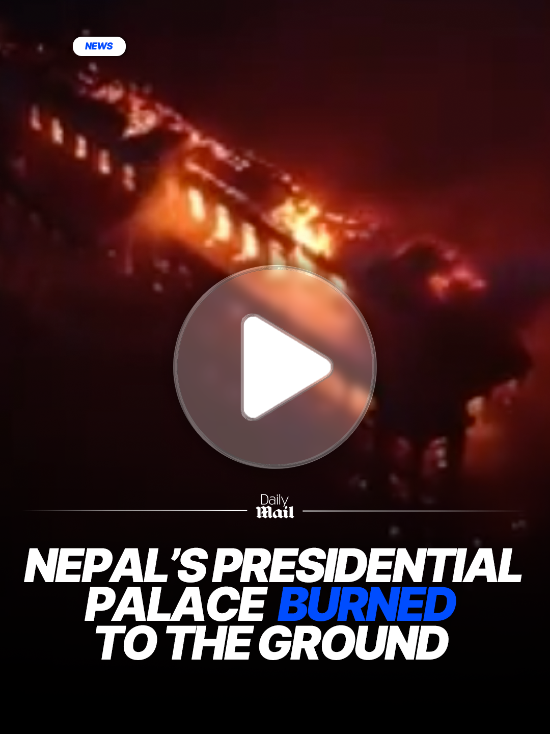 Nepal’s presidential palace was burned to the ground as protests over corruption and a social media ban spread across the country. The movement began on Monday after the government blocked Facebook and other platforms last week. Protesters demanded action against corruption, and demonstrations continued even after access to the apps were restored. On Tuesday, Nepal’s prime minister resigned and fled after protesters torched his home and chased his finance minister through the streets. #news #nepal #protests #government