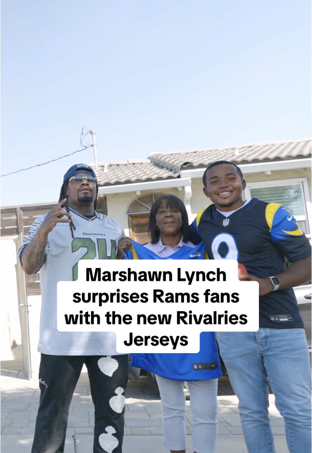 Beast Mode knocks on your door, wyd? We surprised @Rams fans with the very first drop of the new Nike NFL Rivalries jerseys. Available now on Fanatics, NFL Shop and Nike.com