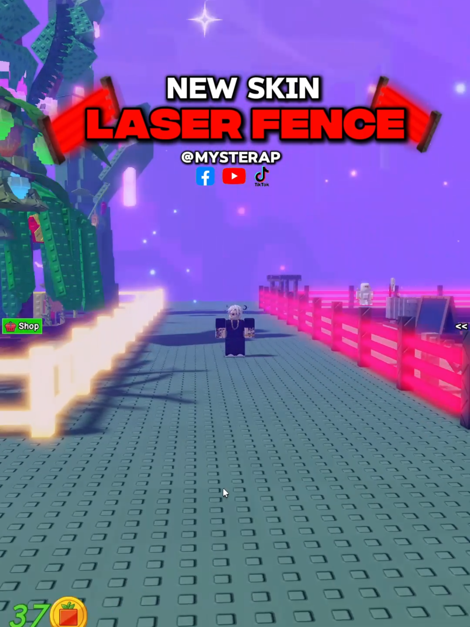 NEW SKIN: LASER FENCE | GROW A GARDEN | ROBLOX #growagarden #gaming #roblox #showcase #tutorials