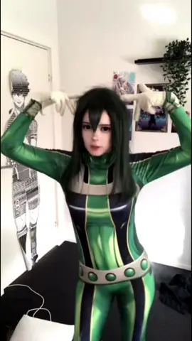 I wish I had friends irl I could cosplay with💔 I’m still so greatful for my pookie tho🥹 #fyp #tsuyuasui #mhacosplay #tsuyuasuicosplay #mha 