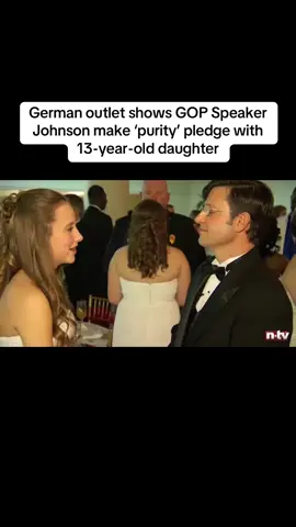 GOP House Speaker Mike Johnson is coming under fire after resurfaced news segment from German outlet shows him and his teen daughter signing ‘purity pledge’ as she wears white gown.