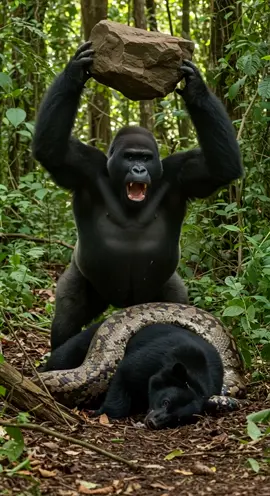 He Tried to Save the Bear… But This Happened -- -- -- #gorillarescue#animalfight#wildlifedrama#viralwildlife#aiwildlife