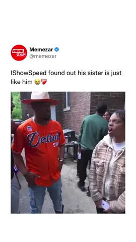 Not only his sister, IShowSpeed’s whole family is just a clone of himself 🤣 Like this content? Follow us for more @memezar ❤️  (🎥/ @ishowspeed )