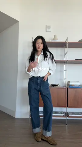 my top 5 most worn jeans - the fit on them are all perfect 🤍 linked on my ShopMy!  1 - @RE/DONE  2 - @ANINE BING OFFICIAL  3 - @Massimo Dutti  4 - @ética  5 - @FRAME BRAND  #jeanshaul #denim #jeans #widelegjeans #fallfashion  