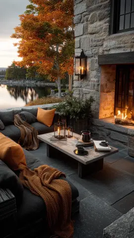 Would you spend a fall morning by this lakeside mansion? 🍂 Golden trees, warm rooms, a calm pond, and quiet moments—everything feels still and peaceful in this autumn escape. #midjourney #aiartvideo #luxurymansion #fallvibes #autumnescape 