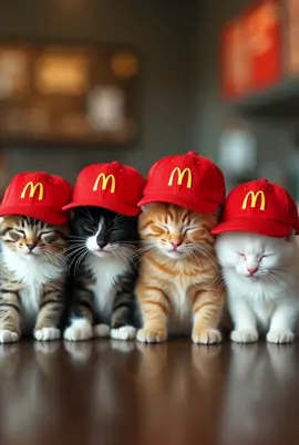 cute sleepy kittens #McDonalds #cats #cattok #viralvideo #funnyvideo #ai #kittens #cattiktok