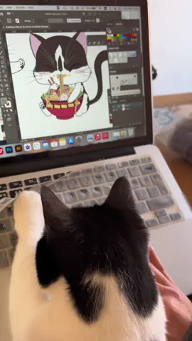 Pudding had a very productive day today🐱💻 #my_neko_pudding#puddingthefriendlycat#catonlaptop#catlaptop#cutecats