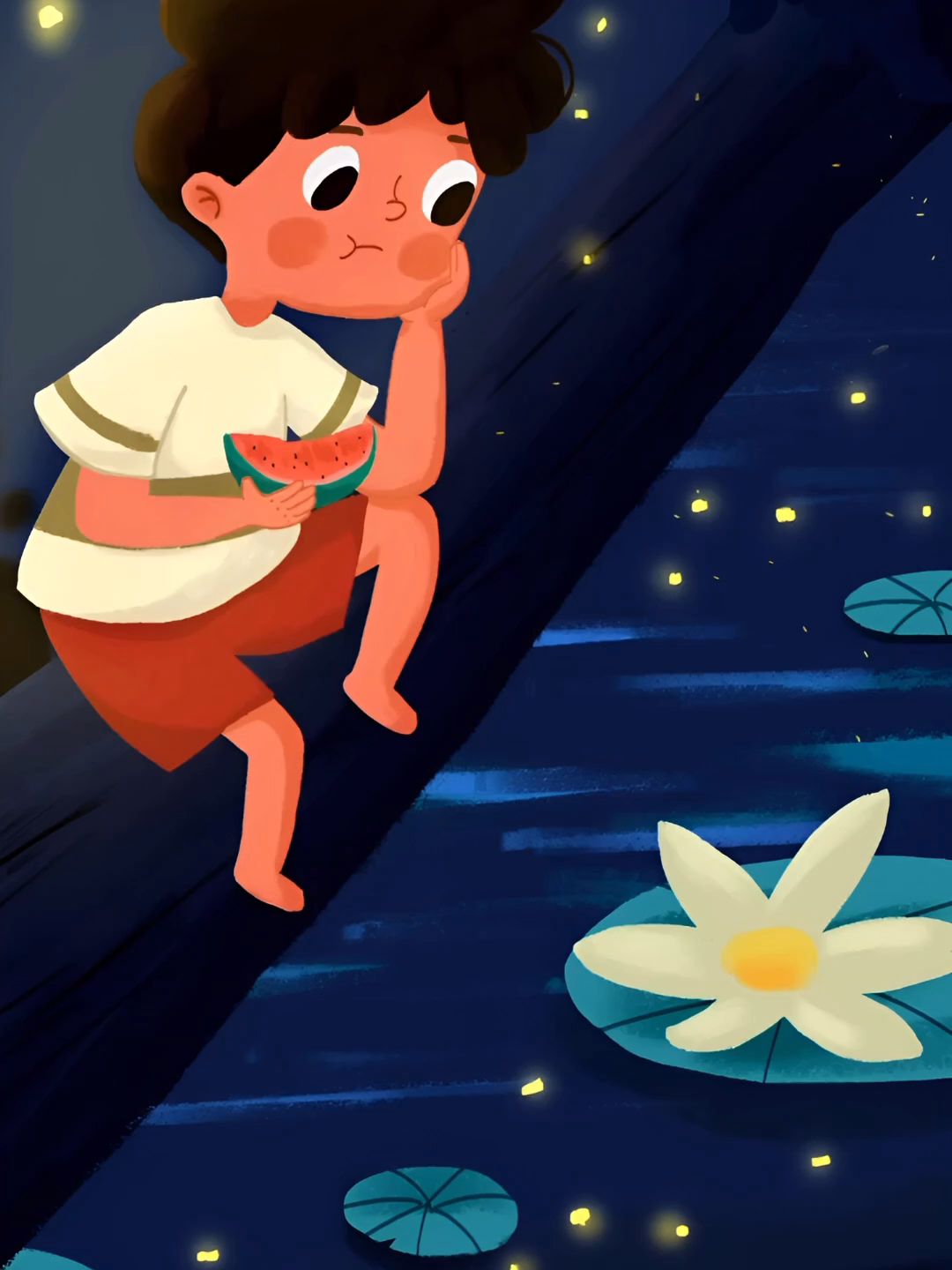 Peaceful evening vibes #pondlife #fireflies #nightsky #nature #lotusflower