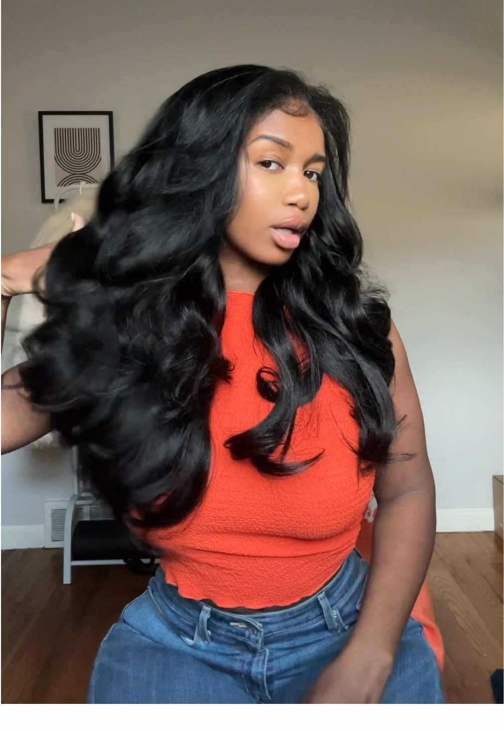 This Half Wig blends so well and so natural  🧡 @Recoolhair   #recoolhair #wiginstall #gluelesswig#yakibody#halfwig