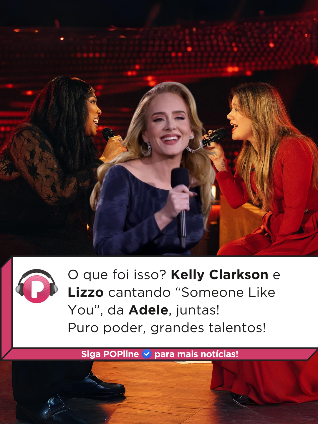 Olha só que novidade boa: a Kelly Clarkson, além de comandar as tardes da TV com o “The Kelly Clarkson Show”, agora também ganhou espaço no horário nobre da NBC. A emissora está apostando nela no programa semanal “Songs & Stories”, exibido à noite, onde Kelly bate um papo descontraído com artistas convidados, mergulha nas histórias por trás das canções e, claro, solta a voz junto com eles. E a atração desta semana foi especial: Lizzo marcou presença e, juntas, as duas emocionaram o público cantando “Someone Like You”, da Adele. Uma performance poderosa, cheia de emoção e vocais arrepiantes. Vídeo: NBC