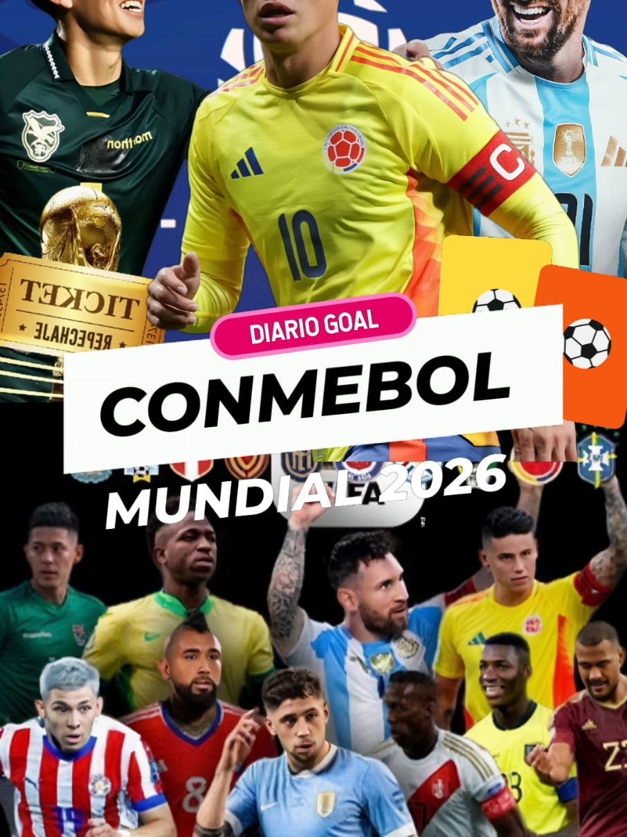 LOS EQUIPOS DE LA CONMEBOL QUE IRAN AL MUNDIAL 2026 🔥  #futbol⚽️ #conmebol #eliminatorias2026 #argentina🇦🇷 #bolivia🇧🇴 #colombia #brasil🇧🇷 #uruguay🇺🇾 