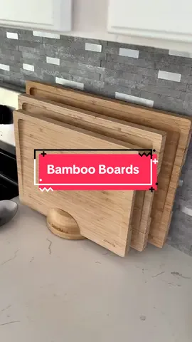 I like when things have multiple uses - these can be used as cutting boards and serving trays. Set of 3, different sizes, and comes with a stand for the counter #inthekitchen #tiktokshoprestock 