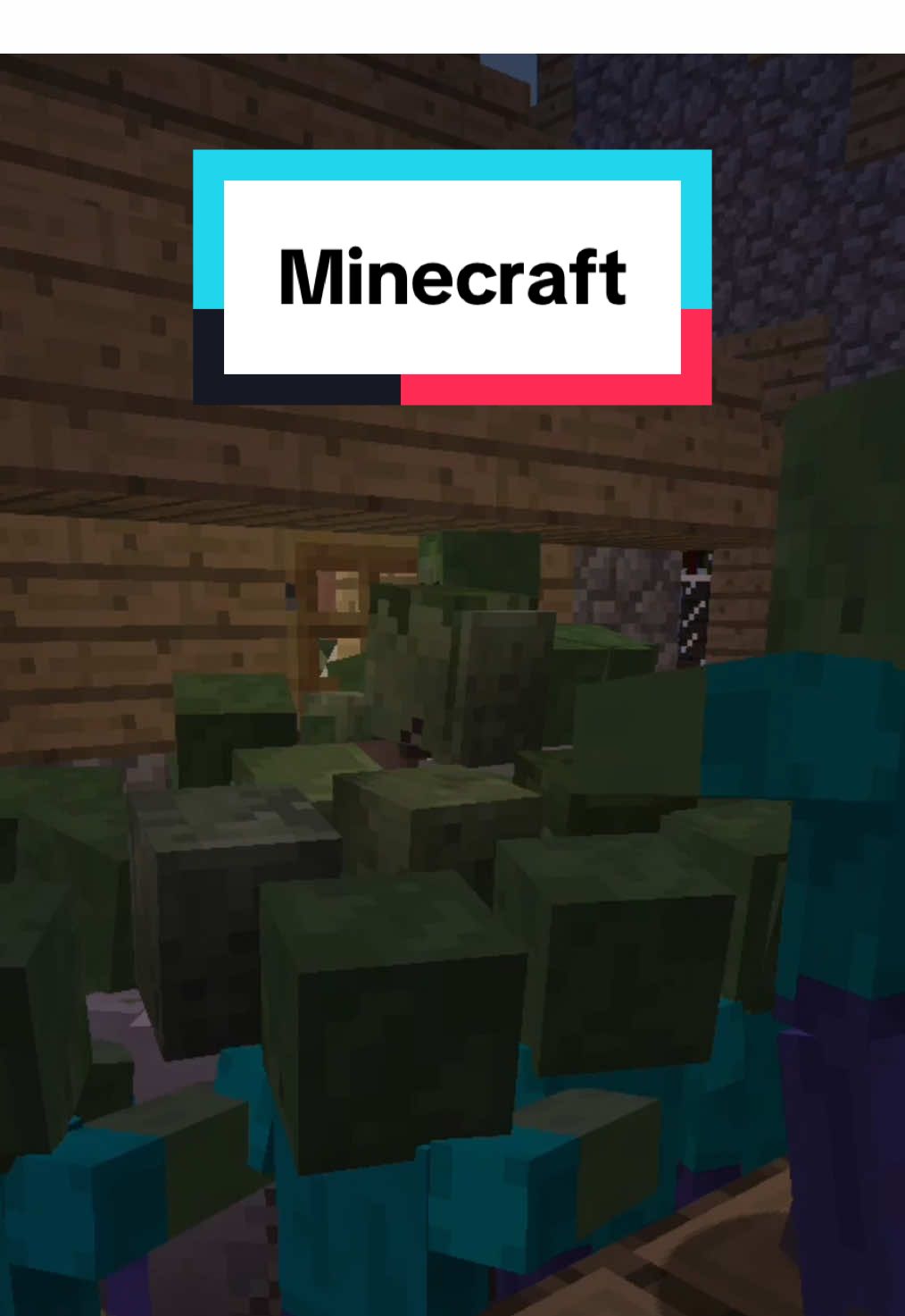 Villagers get raided by an Army of Zombies.. @Minecraft #Minecraft #villagers #zombie #fyp 