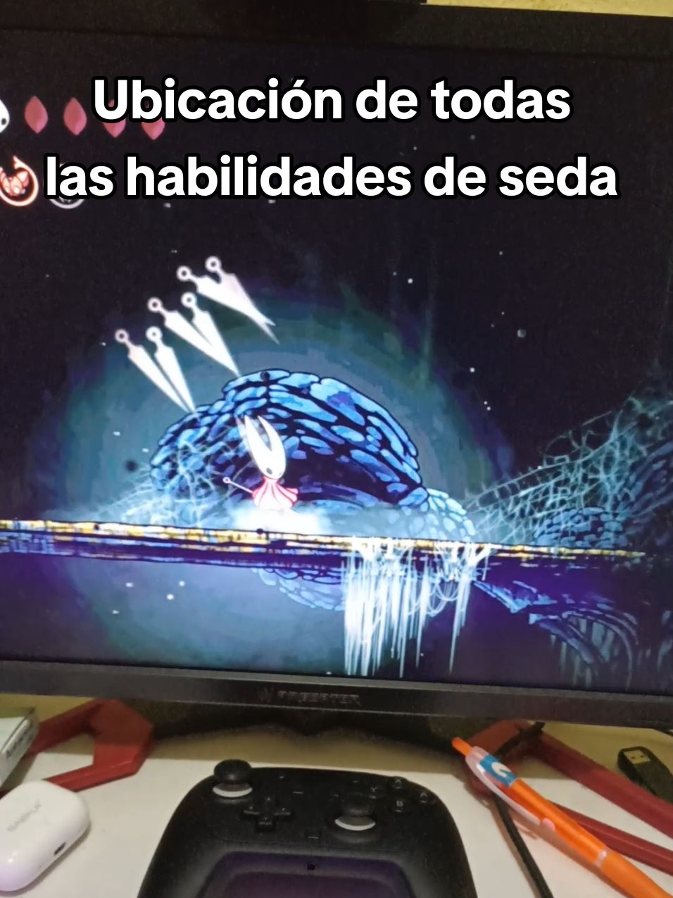 Ubicación de todas las habilidades de seda en Hollow knight Silksong #hollowknightsilksong #silksong #hornet #hollowknight #videojuegos 