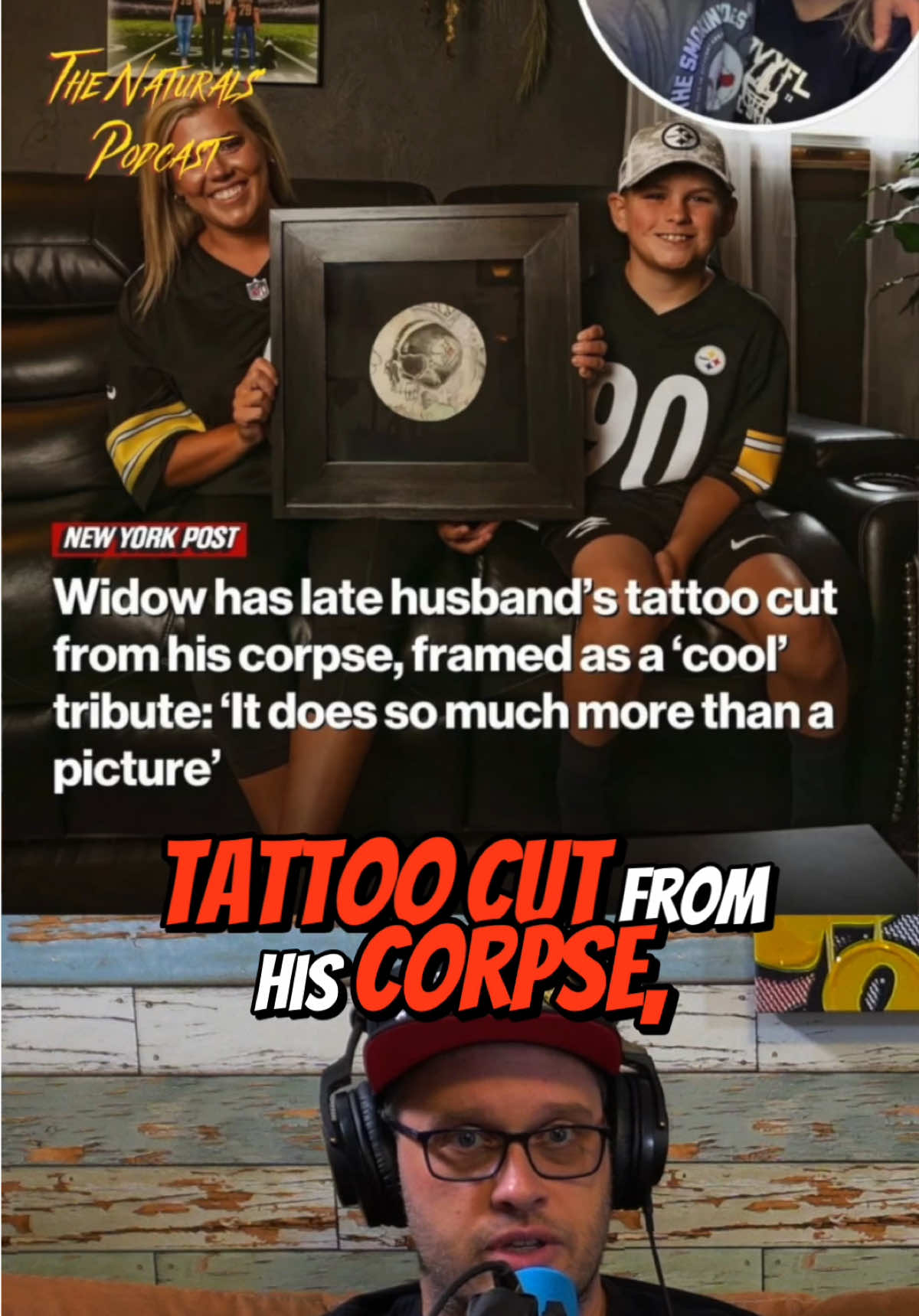 Would you keep a tattoo “skin trophy” from someone close to you? New episode of The Naturals Podcast is out now on all platforms! #podcast #comedy #vegas #tattoo #weird 