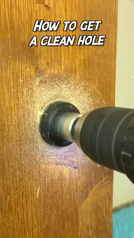 How to get a clean hole with a holesaw #tipcentric #LearnOnTikTok #tips #DIY #tools #tipsandtricks
