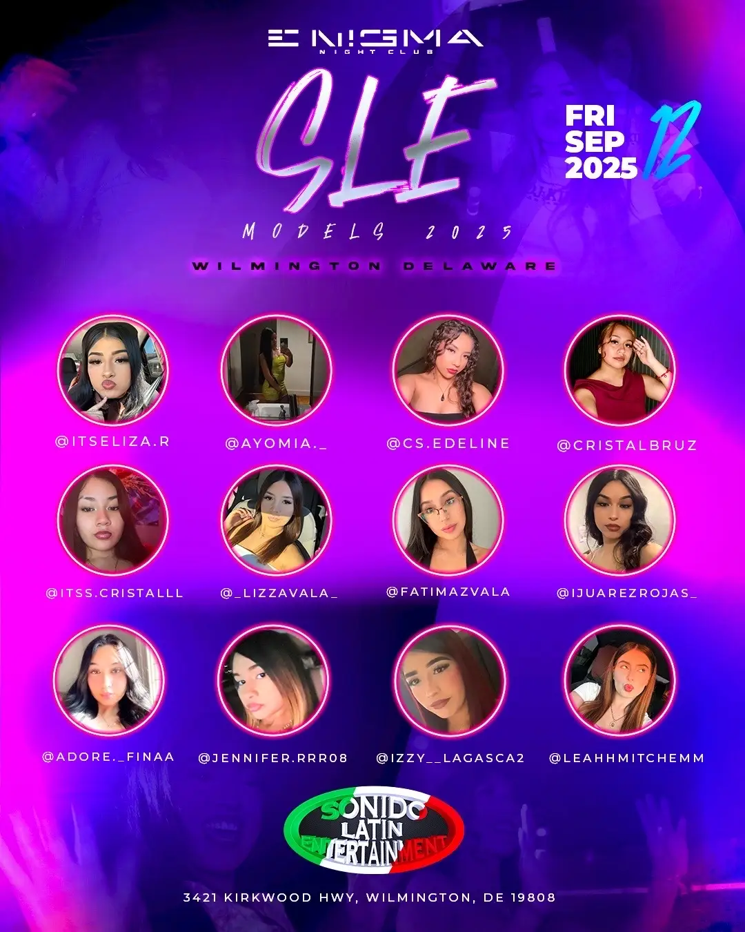 Nuestras Modelos Oficiales de Wilmington Delaware ya listas para el Party de este Viernes 12 de Septiembre en El @Enigmadelaware 🥳🔥 #SleModels2025 #WilmingtonDelaware #EnigmaDelaware #fyp #SonidoLatinEntertainment 