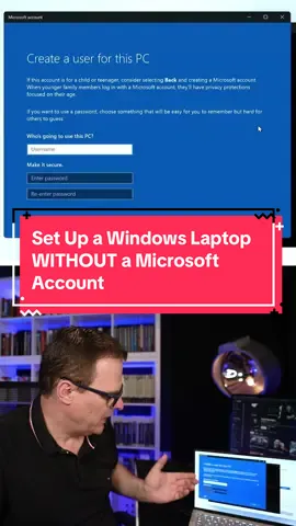 Set Up a Windows Laptop WITHOUT a Microsoft Account #windows11 #privacy #telemetry 
