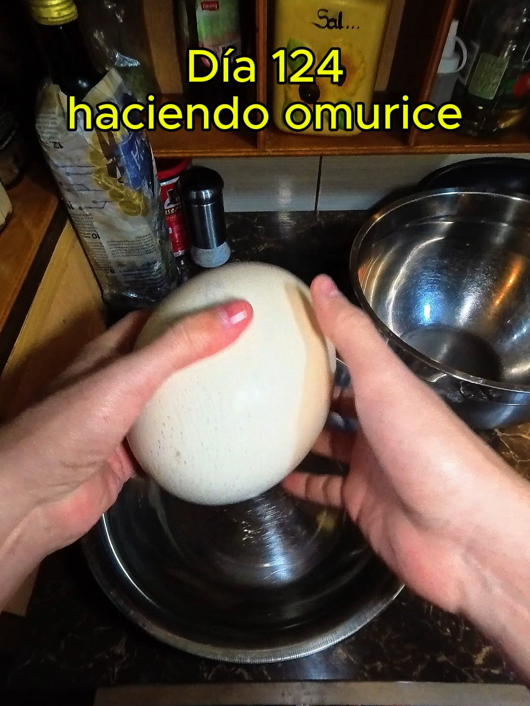 Día 124 haciendo omurice, omurice de huevo de avestruz #pov #cocina #comida #omurice #reto #serie #tabueno #yosef #japon #omelette #peru
