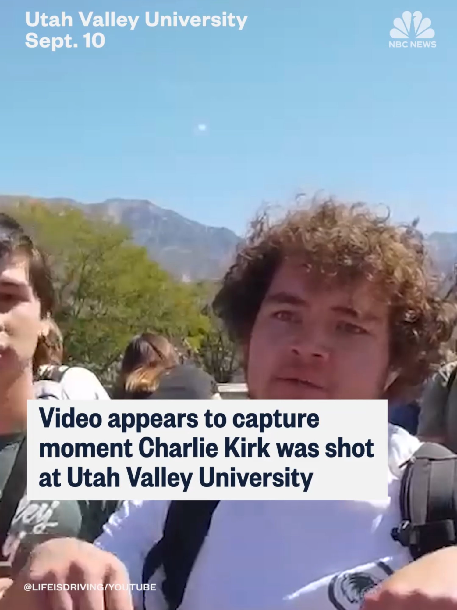 Video appears to capture moment #CharlieKirk was shot at Utah Valley University today.