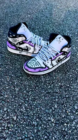 Purple drip custom 💪💪💪 would you rock these ??? #custom #ihustleart #art #artist #sneakerhead 