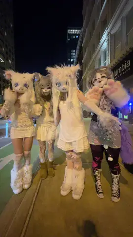 Kitty party! :D @glitter @Lillie 🦇🖤 @tomodachi.fursuits #kreayshawn #yunglean #furry #chicago 