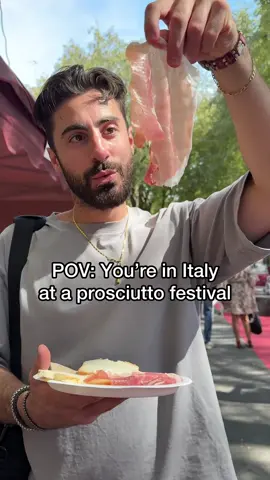Prosciutto festival in Italy 🇮🇹 I attended the Prosciutto di Parma experience in Langhirano, Italy where people had the chance to try all sorts of real, freshly sliced @Prosciutto di Parma   #food #italy #fyp 