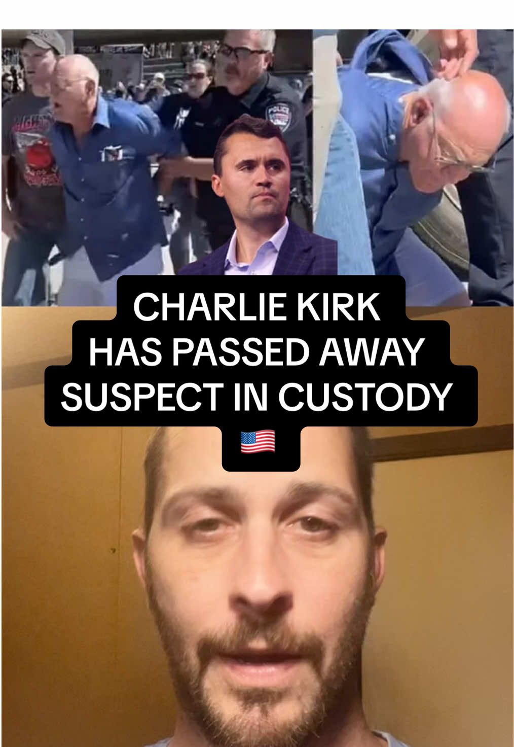 Charlie Kirk passes away from pew pew to the neck suspect in custody Michael Mallinson 🙏 #charliekirkpassedaway #politicsontiktok #michaelmallinson #usnewstoday  