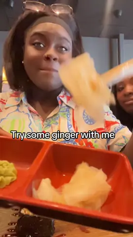 Trying ginger #fyp #ginger #sushi #viral 