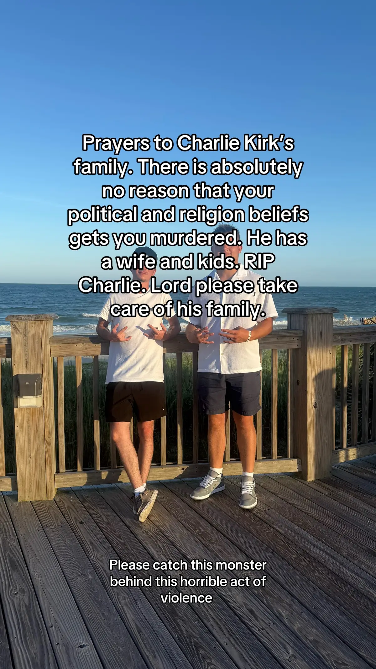 RIP Charlie Kirk. Such a great soul. Lord please take care of his family. #charliekirk #fyp #fypシ #prayers #jesus 