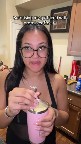 She’s obsessed with her protein coffee ☕️ @Vale⭐️ 